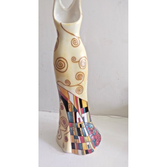 Vintage Benaya Kiss'06 Dress Vase Porcelain Mosiac pattern 11.75 inch - Picture 5 of 15